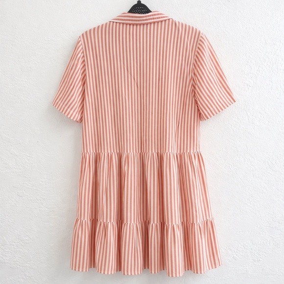 Japna Bella Maxi Dress in a rust and white striped pattern, XL - Picture 3 of 10